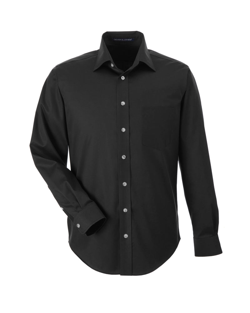 Men's Solid Stretch Twill Shirt in Black