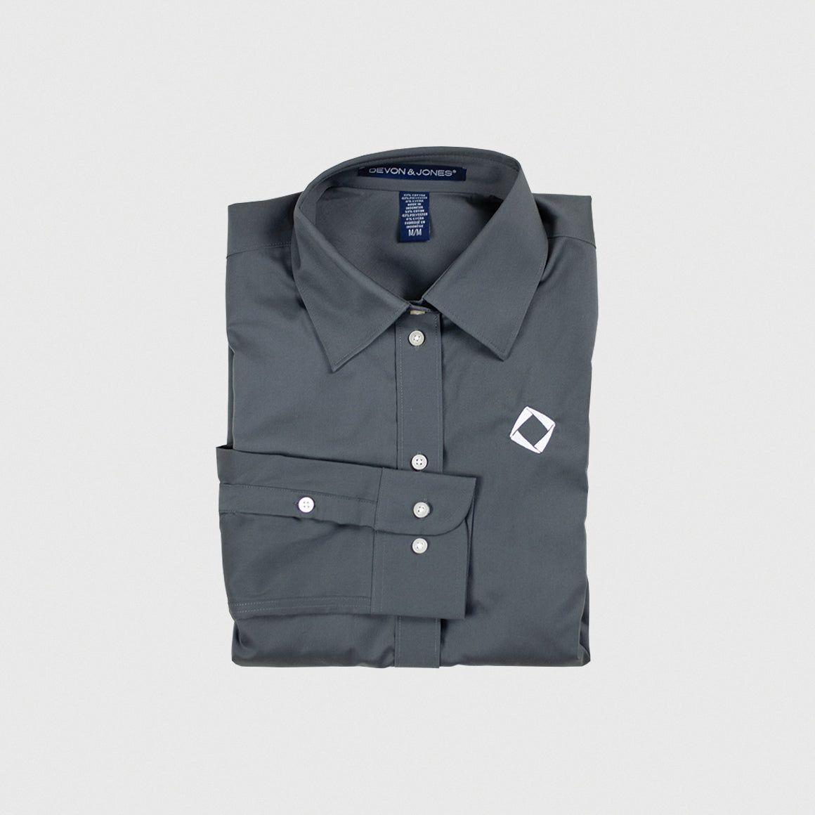 Ladies' Solid Stretch Twill Shirt in Graphite